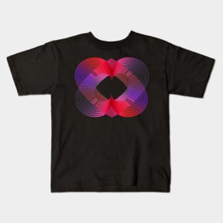 Geometric red pink love heart abstract Kids T-Shirt